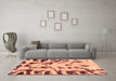 Machine Washable Abstract Brown Modern Rug in a Living Room,, wshabs1073brn