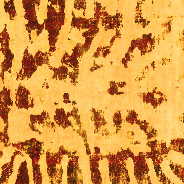 Square Machine Washable Abstract Yellow Modern Rug, wshabs1073yw