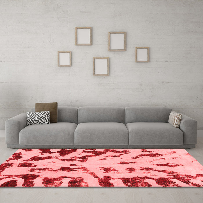 Modern Red Washable Rugs