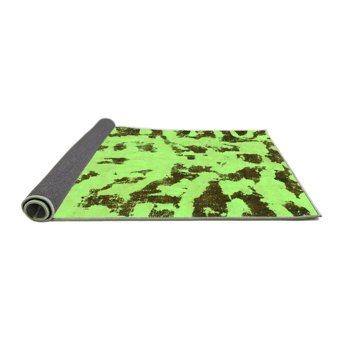 Sideview of Abstract Green Modern Rug, abs1073grn