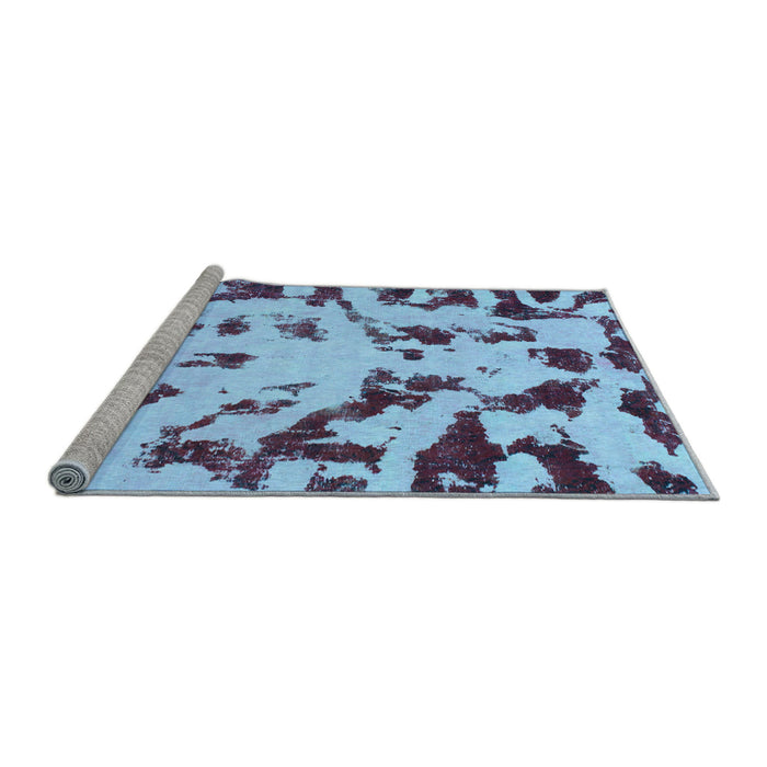 Sideview of Machine Washable Abstract Light Blue Modern Rug, wshabs1073lblu