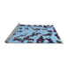 Sideview of Machine Washable Abstract Light Blue Modern Rug, wshabs1073lblu