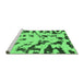 Sideview of Machine Washable Abstract Emerald Green Modern Area Rugs, wshabs1073emgrn