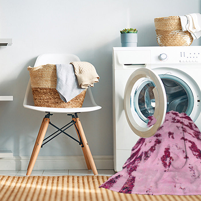 Machine Washable Abstract Pink Rug in a Washing Machine, wshabs1073