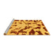 Sideview of Machine Washable Abstract Yellow Modern Rug, wshabs1073yw