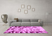 Machine Washable Abstract Pink Modern Rug in a Living Room, wshabs1073pnk