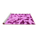 Sideview of Machine Washable Abstract Pink Modern Rug, wshabs1073pnk