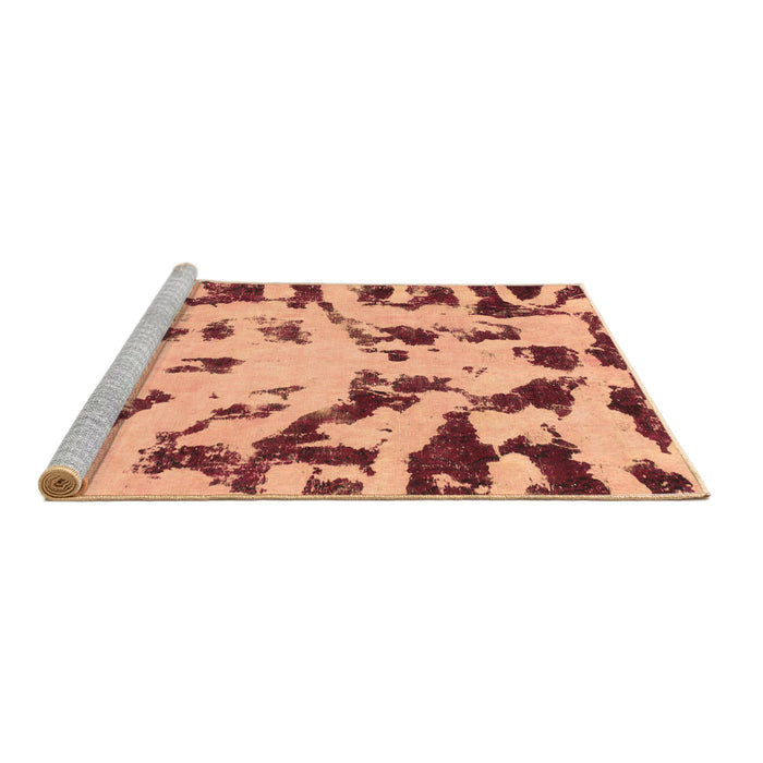 Sideview of Machine Washable Abstract Brown Modern Rug, wshabs1073brn