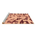 Sideview of Machine Washable Abstract Brown Modern Rug, wshabs1073brn