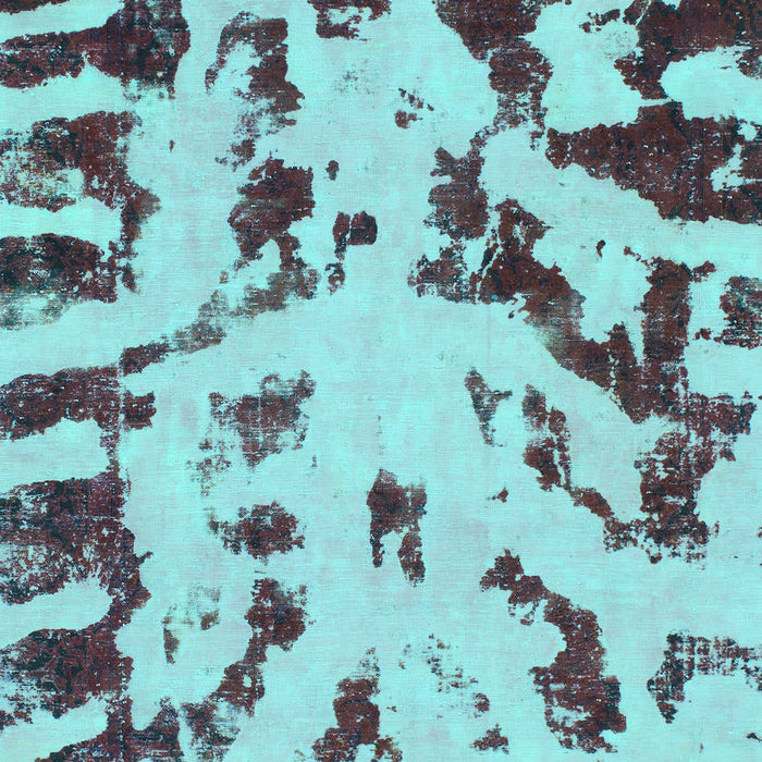 Machine Washable Abstract Turquoise Modern Area Rugs, wshabs1073turq