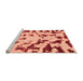 Sideview of Machine Washable Abstract Orange Modern Area Rugs, wshabs1073org