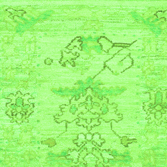 Square Machine Washable Abstract Green Modern Area Rugs, wshabs1074grn