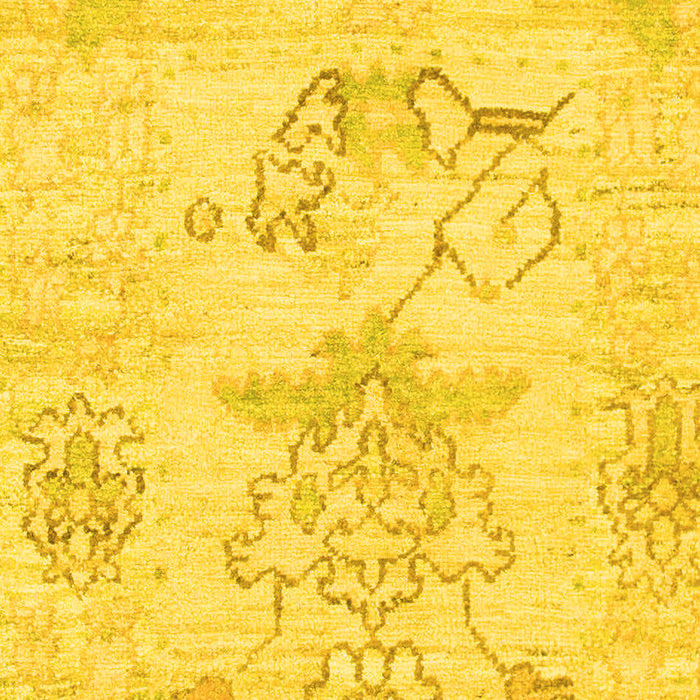 Machine Washable Abstract Yellow Modern Rug, wshabs1074yw