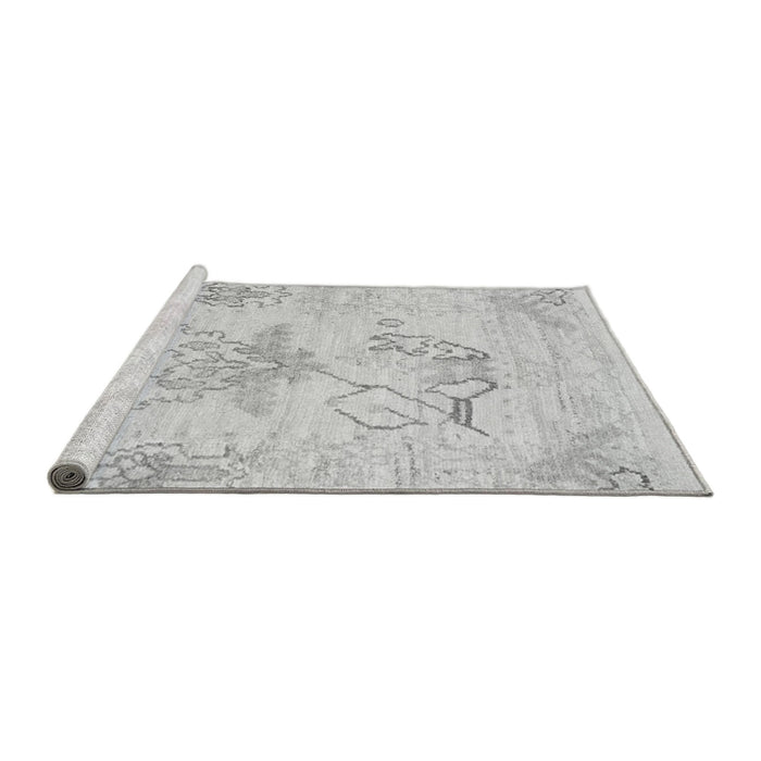 Sideview of Machine Washable Abstract Gray Modern Rug, wshabs1074gry