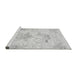 Sideview of Machine Washable Abstract Gray Modern Rug, wshabs1074gry