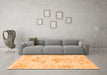 Machine Washable Abstract Orange Modern Area Rugs in a Living Room, wshabs1074org