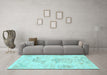 Machine Washable Abstract Light Blue Modern Rug in a Living Room, wshabs1074lblu