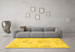 Machine Washable Abstract Yellow Modern Rug in a Living Room, wshabs1074yw