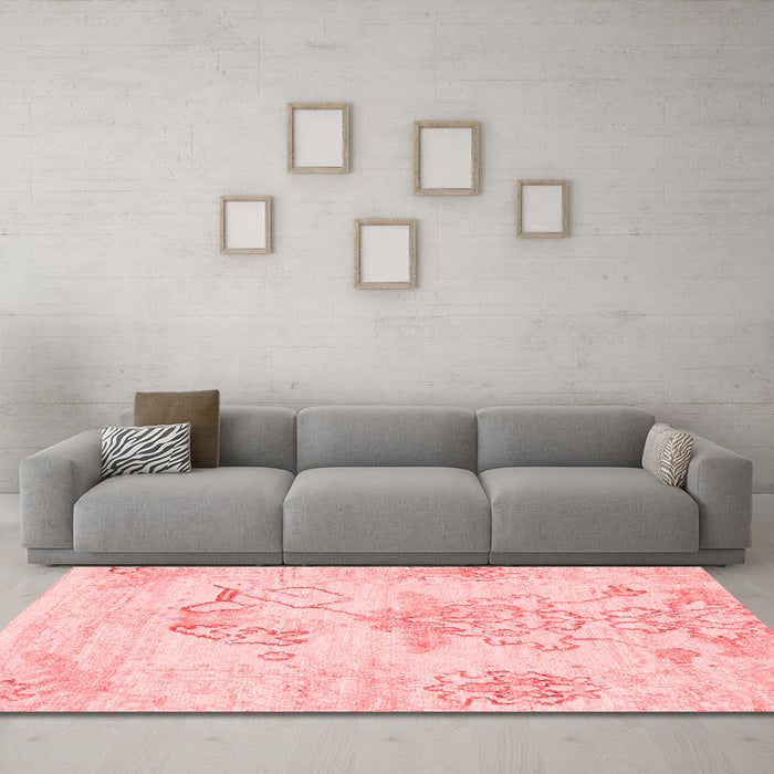 Modern Red Washable Rugs