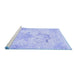 Sideview of Machine Washable Abstract Blue Modern Rug, wshabs1074blu