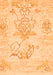 Machine Washable Abstract Orange Modern Area Rugs, wshabs1074org