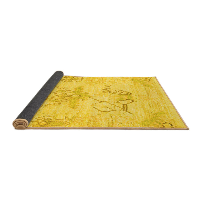 Sideview of Abstract Yellow Modern Rug, abs1074yw