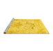 Sideview of Machine Washable Abstract Yellow Modern Rug, wshabs1074yw