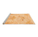 Sideview of Machine Washable Abstract Orange Modern Area Rugs, wshabs1074org