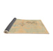 Sideview of Abstract Brown Gold Modern Rug, abs1075