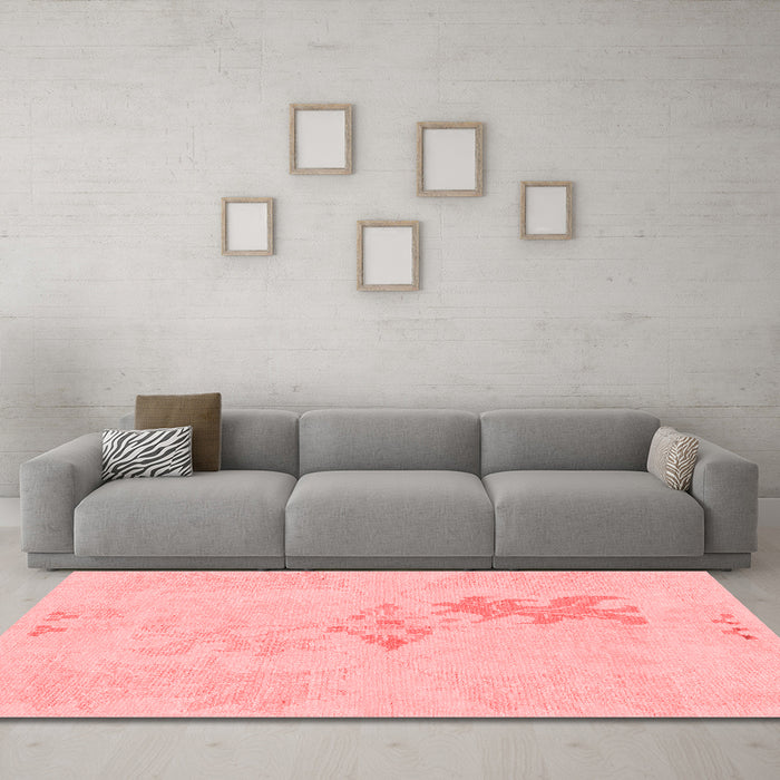 Modern Red Washable Rugs
