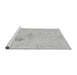 Sideview of Machine Washable Abstract Gray Modern Rug, wshabs1075gry