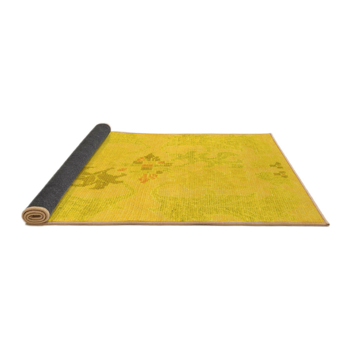 Sideview of Abstract Yellow Modern Rug, abs1075yw