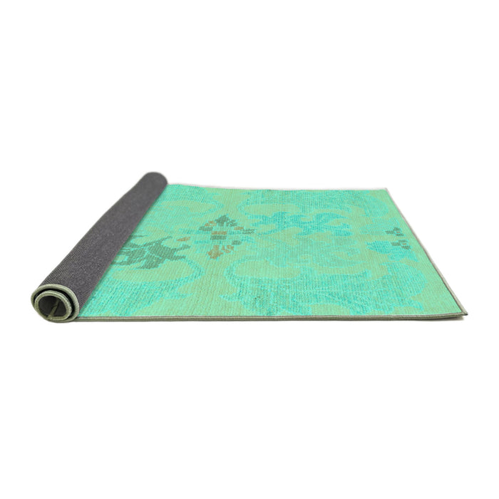 Sideview of Abstract Turquoise Modern Rug, abs1075turq