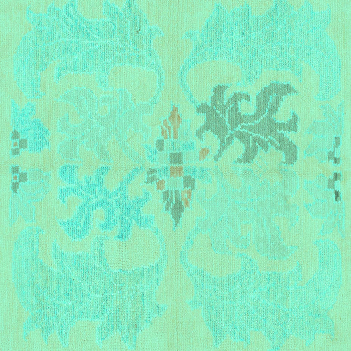 Square Machine Washable Abstract Turquoise Modern Area Rugs, wshabs1075turq