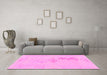 Machine Washable Abstract Pink Modern Rug in a Living Room, wshabs1075pnk