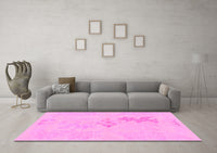 Machine Washable Abstract Pink Modern Rug, wshabs1075pnk