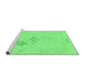 Sideview of Machine Washable Abstract Emerald Green Modern Area Rugs, wshabs1075emgrn