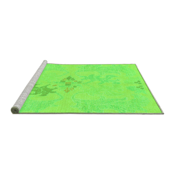 Sideview of Machine Washable Abstract Green Modern Area Rugs, wshabs1075grn