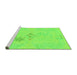 Sideview of Machine Washable Abstract Green Modern Area Rugs, wshabs1075grn