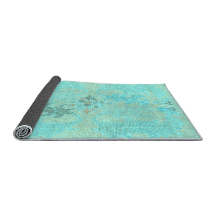 Sideview of Abstract Light Blue Modern Rug, abs1075lblu