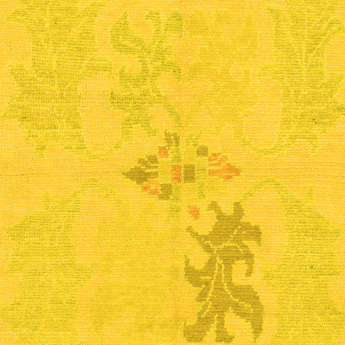 Machine Washable Abstract Yellow Modern Rug, wshabs1075yw