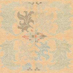 Square Machine Washable Abstract Brown Gold Rug, wshabs1075