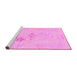 Sideview of Machine Washable Abstract Pink Modern Rug, wshabs1075pnk