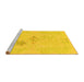 Sideview of Machine Washable Abstract Yellow Modern Rug, wshabs1075yw