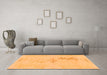 Machine Washable Abstract Orange Modern Area Rugs in a Living Room, wshabs1075org