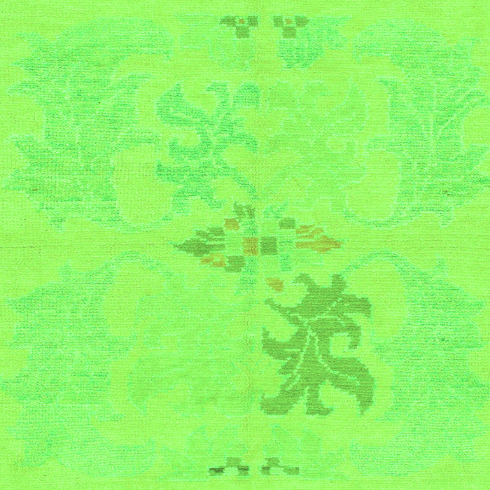 Square Machine Washable Abstract Green Modern Area Rugs, wshabs1075grn