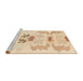 Sideview of Machine Washable Abstract Khaki Gold Rug, wshabs1076