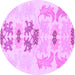 Round Abstract Purple Modern Rug, abs1076pur