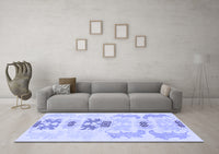 Machine Washable Abstract Blue Modern Rug, wshabs1076blu