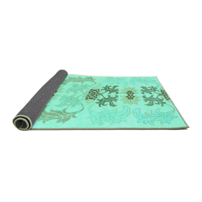 Sideview of Abstract Turquoise Modern Rug, abs1076turq